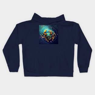 Zodiac Sign CANCER - Fantasy Illustration of astrology Cancer Kids Hoodie